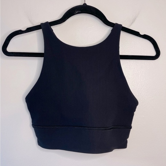 lululemon athletica Other - Lululemon High Neck Energy Bra Longline Ribbed size 8 Black